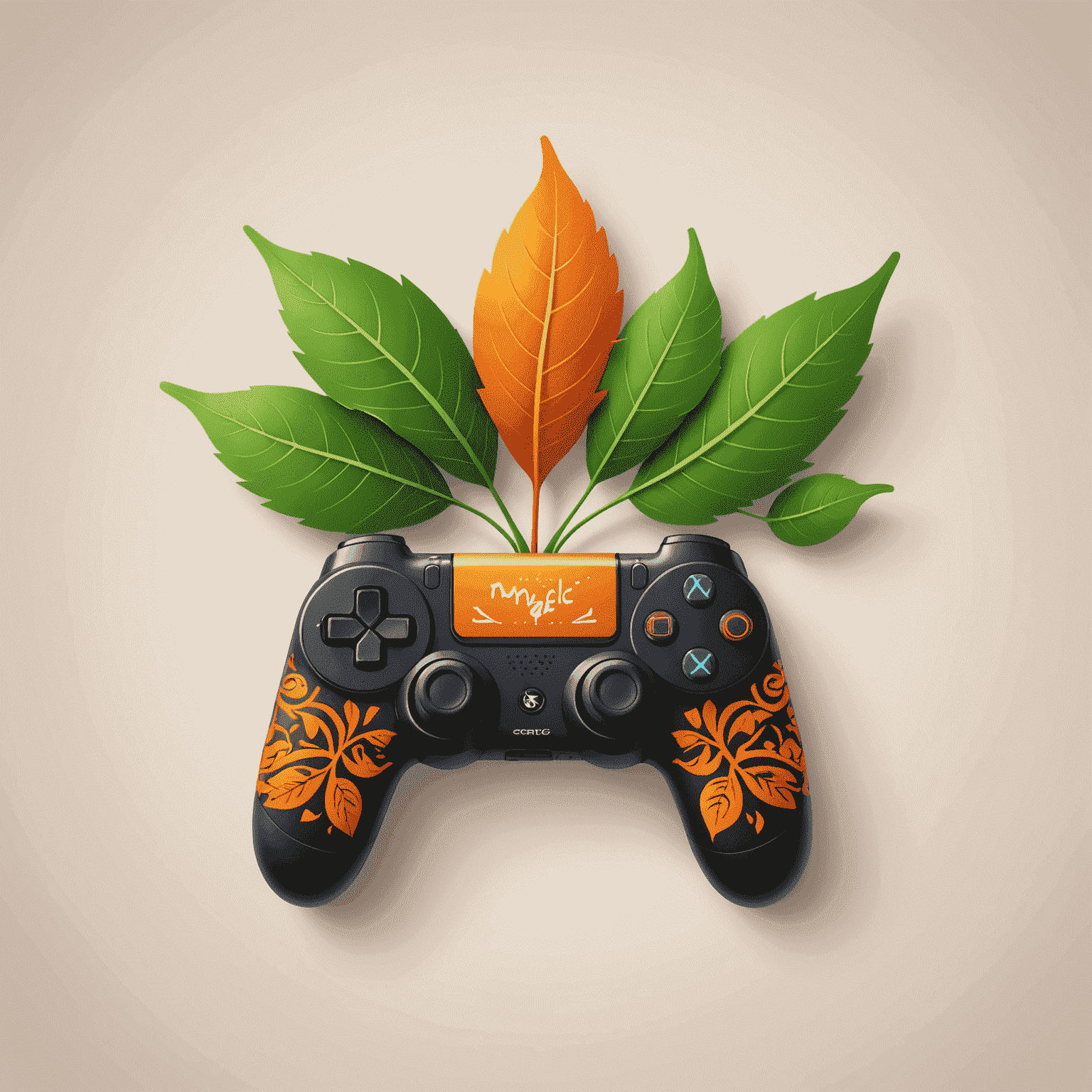SpiceGameDev Logo: A stylized spice leaf morphing into a game controller, symbolizing the fusion of Indian culture and gaming technology