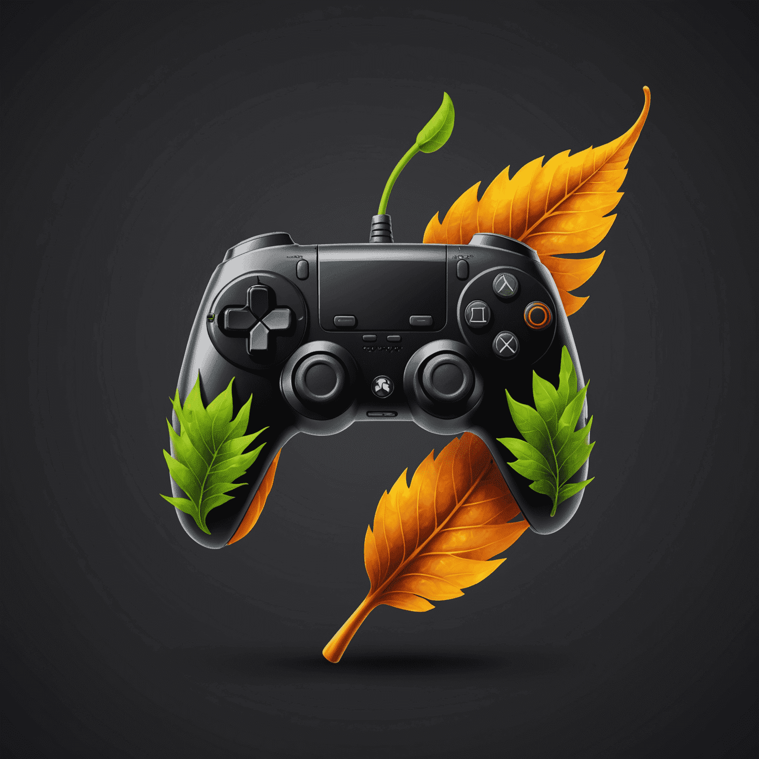 SpiceGameDev Logo: A stylized spice leaf morphing into a game controller, symbolizing the fusion of Indian culture and gaming technology