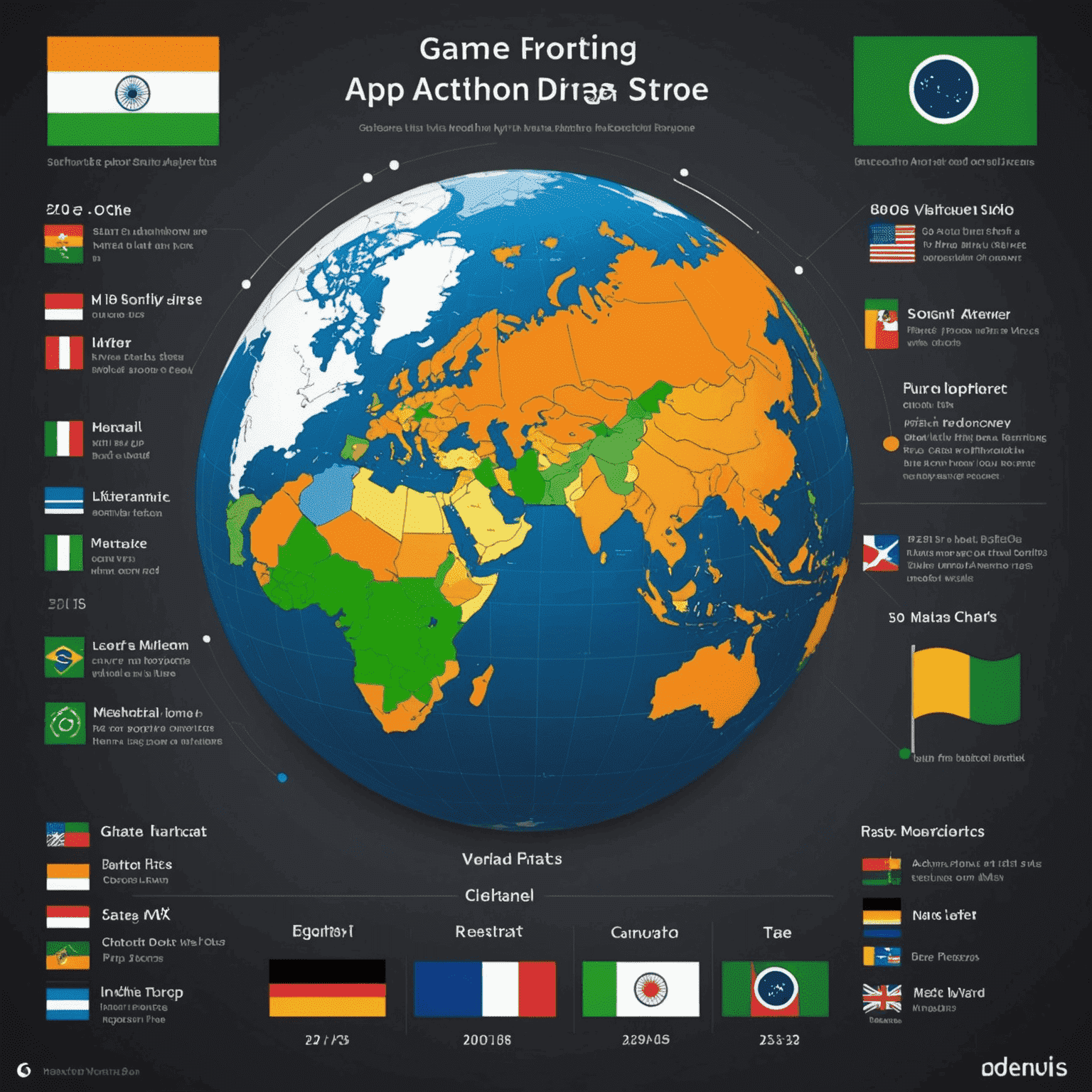 Infographic showing the game's meteoric rise on app store charts across different countries, with Indian flag prominently displayed