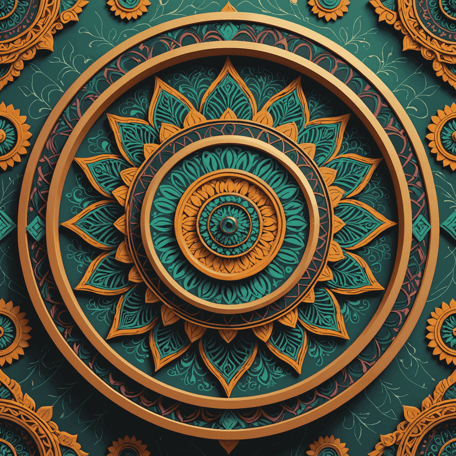 Vibrant digital art showcasing a fusion of traditional Indian patterns and modern UI/UX elements