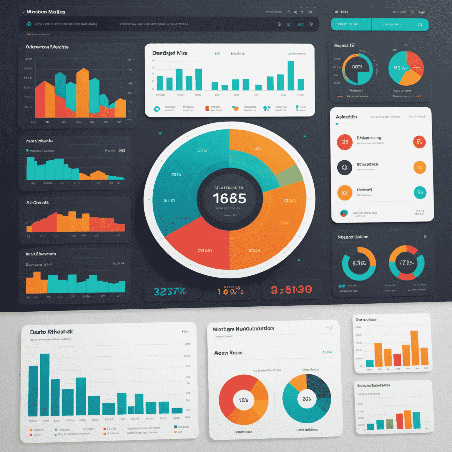 A stylized dashboard showing various charts and graphs with Indian-inspired design elements, representing data analytics for mobile game monetization