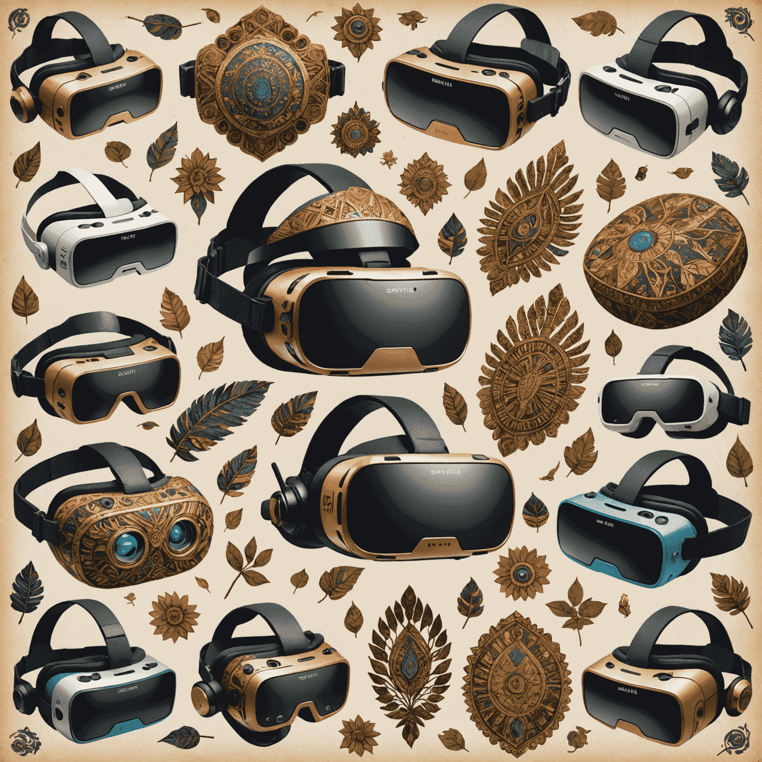 A collage showing AR/VR headsets, traditional Indian art motifs, and code snippets representing emerging trends in Indian game development